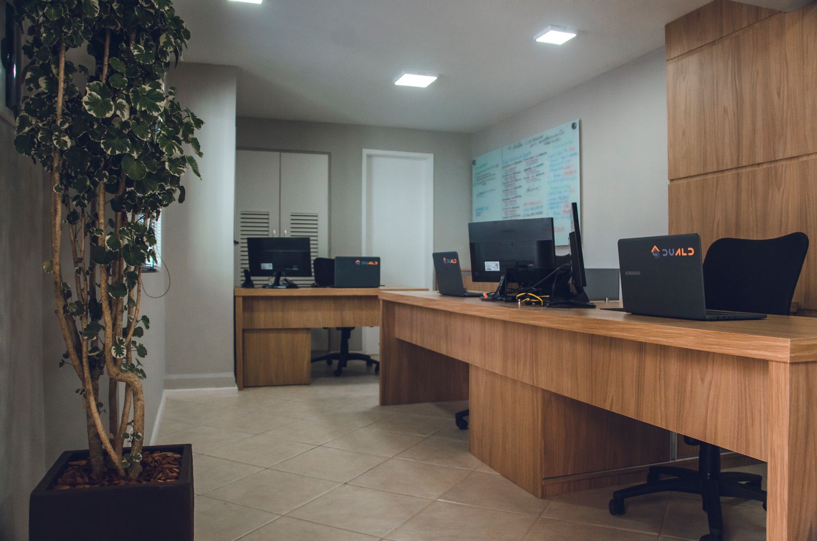 A small business back office with computers and workstations